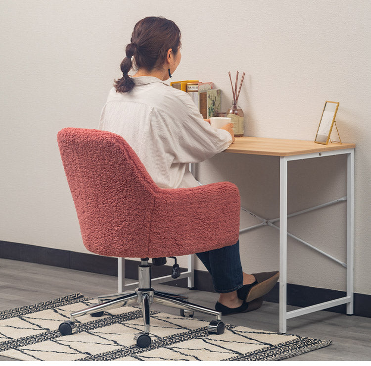 回転チェア ダイニングチェア 肘付き ボア生地 回転 椅子 昇降式 いす イス ひじ掛け コンパクト リビング ダイニング おしゃれ 北欧 インテリア かわいい リモートワーク 在宅勤務(代引不可)