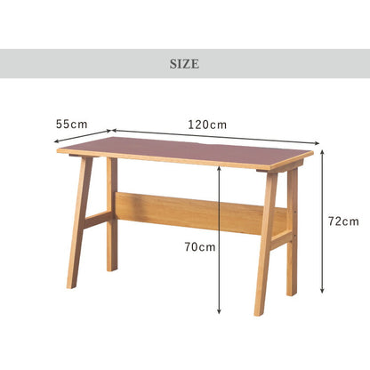 デスク リノリウム 幅120cm テーブル シンプル 木製 パソコンデスク 化粧台 リビング ダイニング 北欧 おしゃれ かわいい リモートワーク 在宅勤務 学習机 勉強机 オフィス 机 インテリア(代引不可)