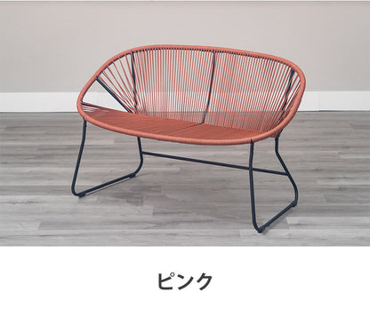 ロープベンチ 2P リビングチェア ダイニングチェア デザイン 食卓イス ダイニング椅子 おしゃれ インテリア リビング ダイニング カフェ 椅子 いす イス 北欧(代引不可)