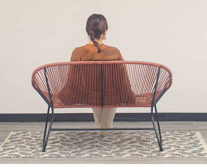 ロープベンチ 2P リビングチェア ダイニングチェア デザイン 食卓イス ダイニング椅子 おしゃれ インテリア リビング ダイニング カフェ 椅子 いす イス 北欧(代引不可)