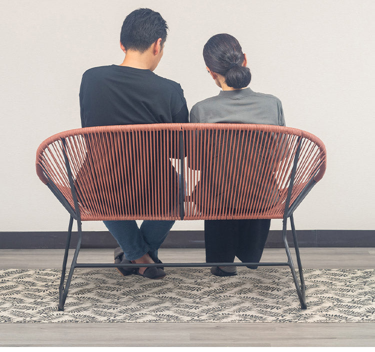 ロープベンチ 2P リビングチェア ダイニングチェア デザイン 食卓イス ダイニング椅子 おしゃれ インテリア リビング ダイニング カフェ 椅子 いす イス 北欧(代引不可)