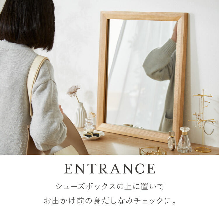 ミラー 50×60cm 壁立て掛け式 長方形 かわいい 姿見 軽い 吊り下げ ウォールミラー 北欧 シンプル ドレッサー 鏡 リビング ダイニング 洗面所 玄関 モダン 姿見 軽い 軽量(代引不可)