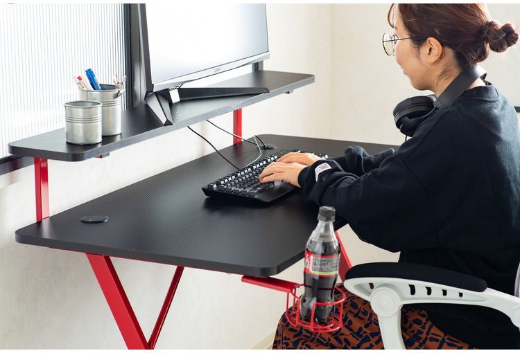 ゲーミングデスク フェレス RE/BK インテリア デスク パソコンデスク 机 テレワーク 書斎デスク 学習机 PCデスク 勉強机 学習デスク オフィスデスク(代引不可)
