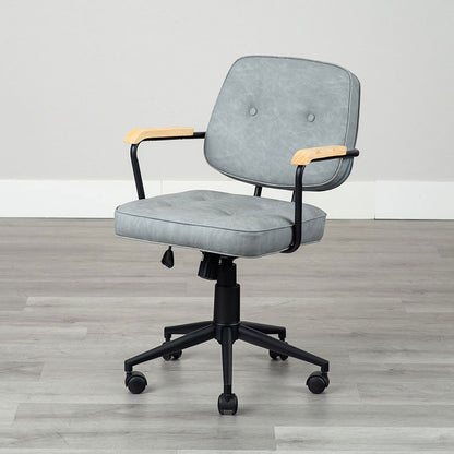 肘付ガス圧チェアー エイム GY デスクチェア おしゃれ 昇降式 ソフトレザー オフィスチェア イス PCチェア 学習チェア ワークチェア 事務椅子 いす 椅子 チェア チェアー(代引不可)