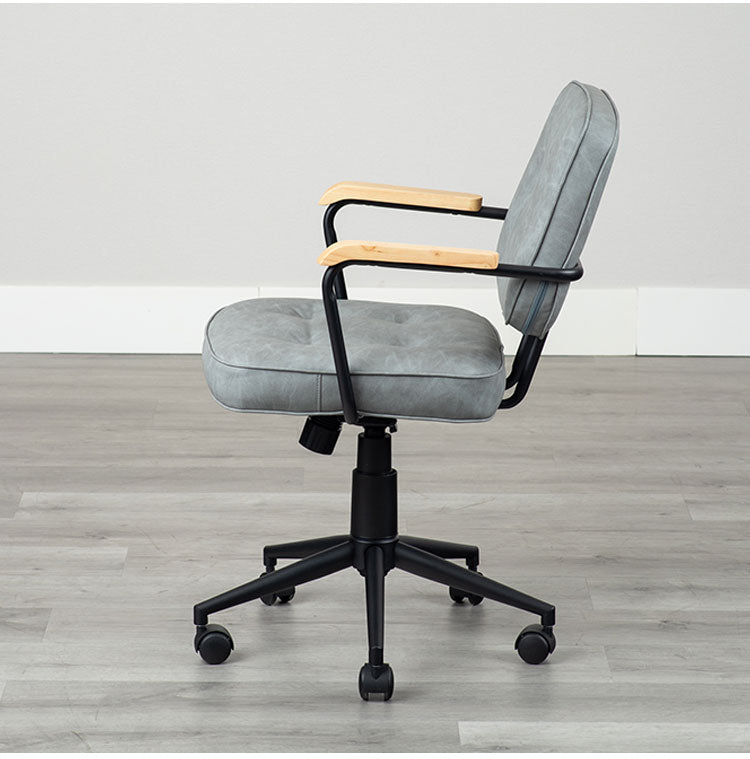 肘付ガス圧チェアー エイム GY デスクチェア おしゃれ 昇降式 ソフトレザー オフィスチェア イス PCチェア 学習チェア ワークチェア 事務椅子 いす 椅子 チェア チェアー(代引不可)