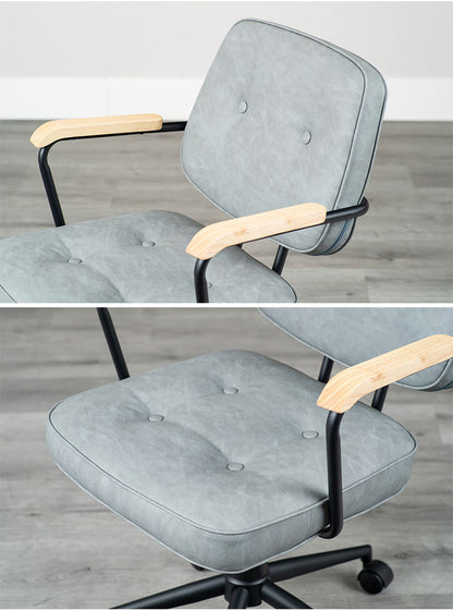 肘付ガス圧チェアー エイム GY デスクチェア おしゃれ 昇降式 ソフトレザー オフィスチェア イス PCチェア 学習チェア ワークチェア 事務椅子 いす 椅子 チェア チェアー(代引不可)