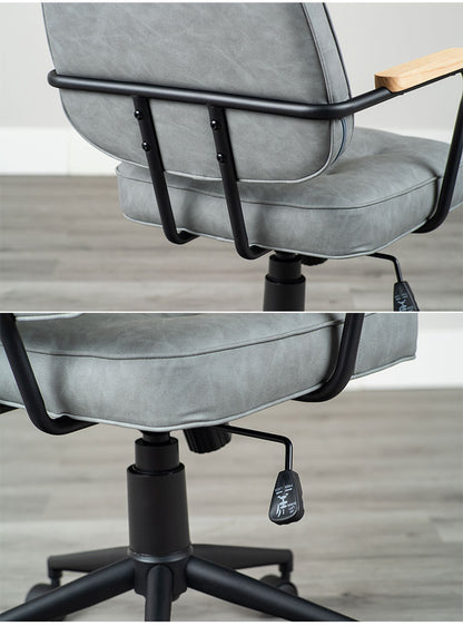 肘付ガス圧チェアー エイム GY デスクチェア おしゃれ 昇降式 ソフトレザー オフィスチェア イス PCチェア 学習チェア ワークチェア 事務椅子 いす 椅子 チェア チェアー(代引不可)