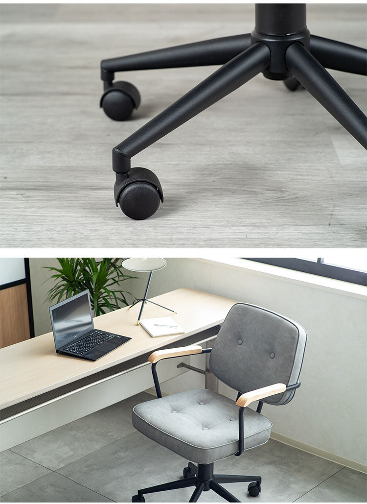 肘付ガス圧チェアー エイム GY デスクチェア おしゃれ 昇降式 ソフトレザー オフィスチェア イス PCチェア 学習チェア ワークチェア 事務椅子 いす 椅子 チェア チェアー(代引不可)