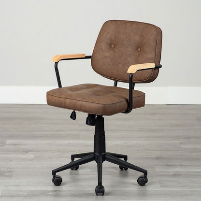 肘付ガス圧チェアー エイム BR デスクチェア おしゃれ 昇降式 ソフトレザー オフィスチェア イス PCチェア 学習チェア ワークチェア 事務椅子 いす 椅子 チェア チェアー(代引不可)