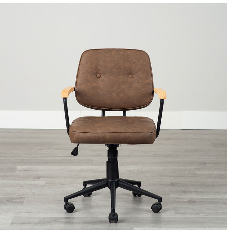 肘付ガス圧チェアー エイム BR デスクチェア おしゃれ 昇降式 ソフトレザー オフィスチェア イス PCチェア 学習チェア ワークチェア 事務椅子 いす 椅子 チェア チェアー(代引不可)