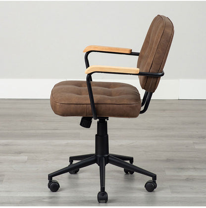 肘付ガス圧チェアー エイム BR デスクチェア おしゃれ 昇降式 ソフトレザー オフィスチェア イス PCチェア 学習チェア ワークチェア 事務椅子 いす 椅子 チェア チェアー(代引不可)