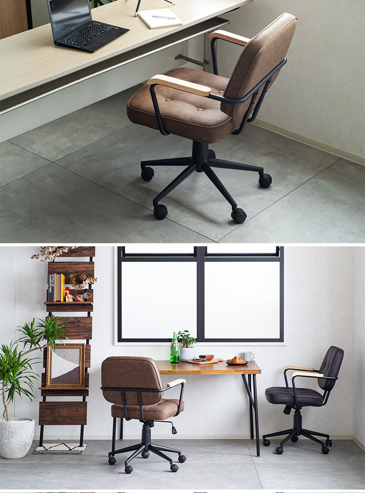 肘付ガス圧チェアー エイム BR デスクチェア おしゃれ 昇降式 ソフトレザー オフィスチェア イス PCチェア 学習チェア ワークチェア 事務椅子 いす 椅子 チェア チェアー(代引不可)