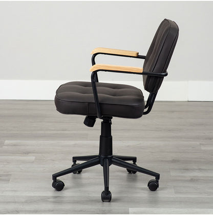 肘付ガス圧チェアー エイム BK デスクチェア おしゃれ 昇降式 ソフトレザー オフィスチェア イス PCチェア 学習チェア ワークチェア 事務椅子 いす 椅子 チェア チェアー(代引不可)