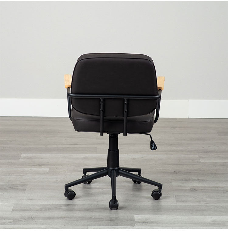 肘付ガス圧チェアー エイム BK デスクチェア おしゃれ 昇降式 ソフトレザー オフィスチェア イス PCチェア 学習チェア ワークチェア 事務椅子 いす 椅子 チェア チェアー(代引不可)