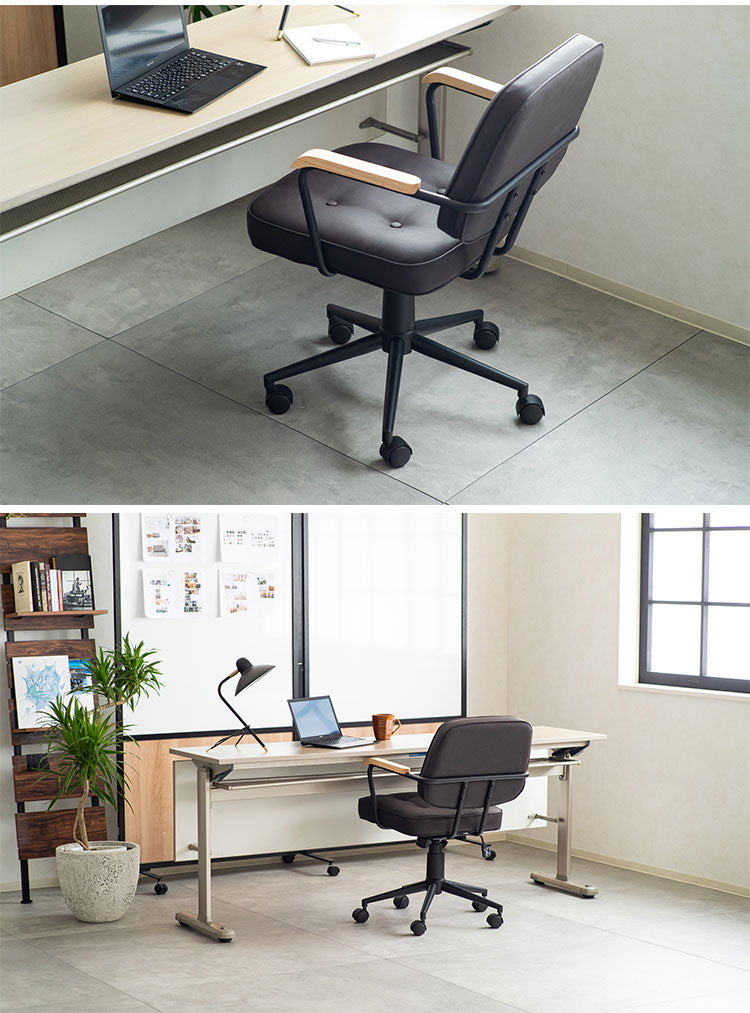 肘付ガス圧チェアー エイム BK デスクチェア おしゃれ 昇降式 ソフトレザー オフィスチェア イス PCチェア 学習チェア ワークチェア 事務椅子 いす 椅子 チェア チェアー(代引不可)