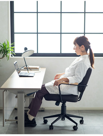 肘付ガス圧チェアー エイム BK デスクチェア おしゃれ 昇降式 ソフトレザー オフィスチェア イス PCチェア 学習チェア ワークチェア 事務椅子 いす 椅子 チェア チェアー(代引不可)