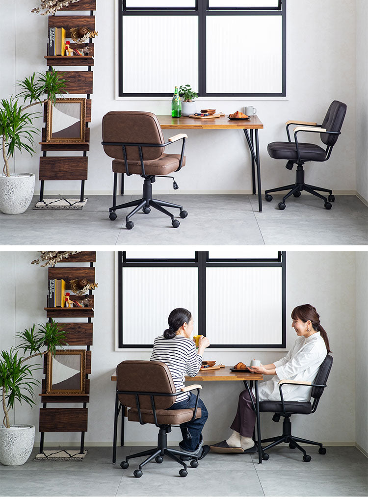 肘付ガス圧チェアー エイム BK デスクチェア おしゃれ 昇降式 ソフトレザー オフィスチェア イス PCチェア 学習チェア ワークチェア 事務椅子 いす 椅子 チェア チェアー(代引不可)