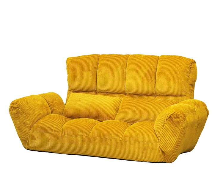 カウチソファー ファクトIVコーデュロイ マスタード ソファ ソファー 2人掛け コンパクト リクライニング シンプル カウチソファ フロアソファ ローソファ 二人掛 一人掛け(代引不可)