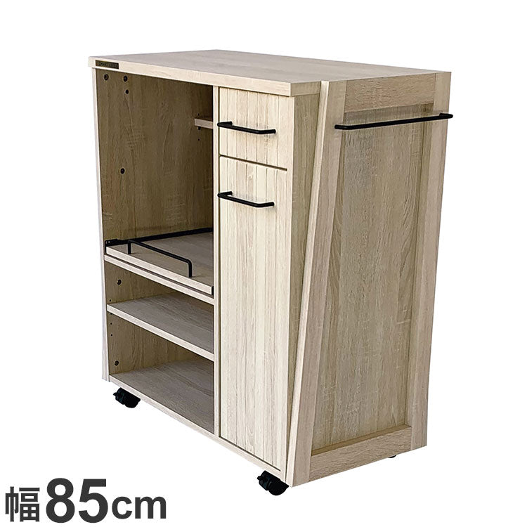 レンジボード 幅85cm キャスター付き 木目調 シンプル レンジ台 炊飯器 おしゃれ かわいい 北欧 新生活 一人暮らし(代引不可)