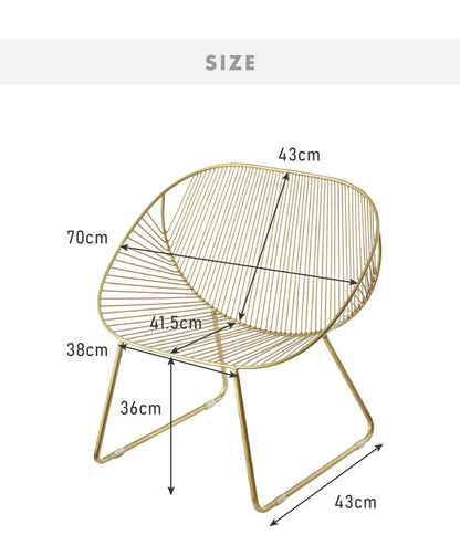 ラウンジチェア ワイヤーチェア アンティーク 椅子 アイアン チェア おしゃれ ダイニングチェア 北欧 リビングチェア いす デザインチェア ガーデンチェア チェアー ヴィンテージ カフェ ベランダ(代引不可)