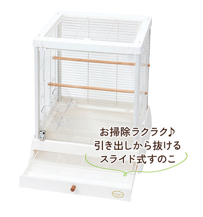 マルカン 鳥かご ケージ バードパレス クリアライフ 50W ガラス ガラス製 クリア 透明 屋根付き 止まり木付き 天然木 お手入れ簡単 小型 コンパクト 鳥用 ゲージ サークル 鳥カゴ