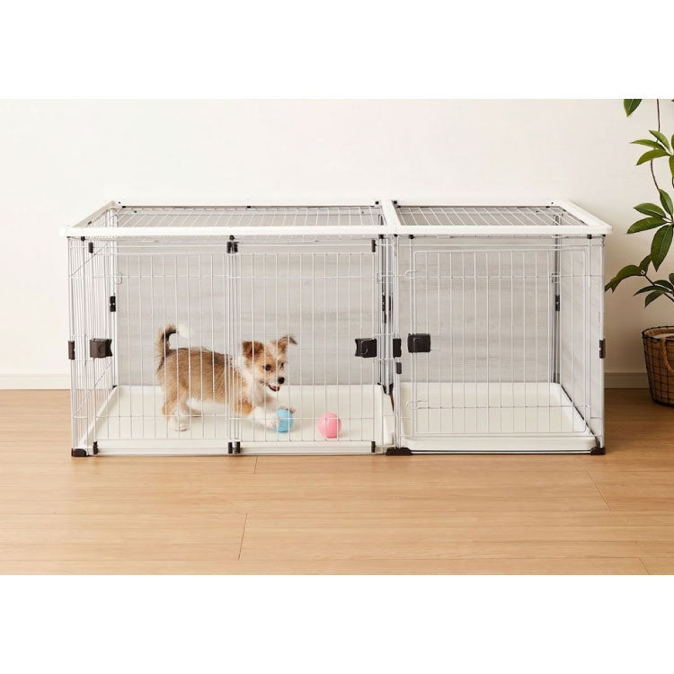 ボンビアルコン 犬用 ケージ 屋根付き トイレと居住スペースの分離式 背面パネル 汚れにくい スライドドア しつけ しつけるプラスワンサークル ゲージ ハウス サークル 大きい 大型 犬 ペット【送料無料】