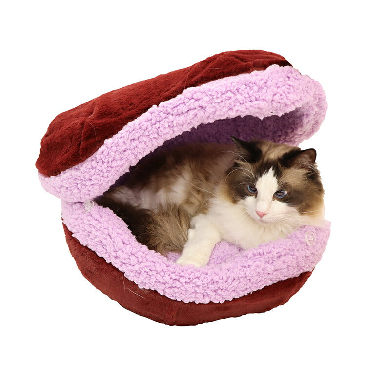 ペッツルート ニャンともマカロン2020 カシス マカロン 猫 ねこ 犬 いぬ ベッド ペットベッド クッション 洗える 洗濯可 ハウス ソファ ふかふか 小型犬 ペット用品