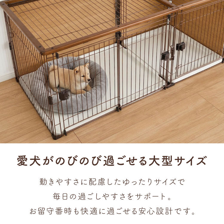 ボンビアルコン 犬用 ケージ トイレトレー付 屋根付き トイレと居住スペースの分離式 背面パネル 汚れにくい スライドドア しつけるプラスワンサークル ゲージ ハウス サークル 大きい 大型 犬 ペット【送料無料】