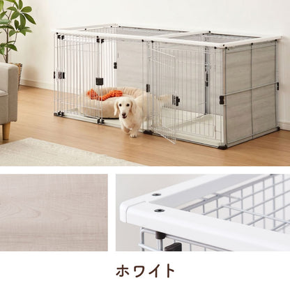 ボンビアルコン 犬用 ケージ トイレトレー付 屋根付き トイレと居住スペースの分離式 背面パネル 汚れにくい スライドドア しつけるプラスワンサークル ゲージ ハウス サークル 大きい 大型 犬 ペット【送料無料】
