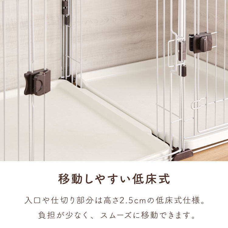 ボンビアルコン 犬用 ケージ トイレトレー付 屋根付き トイレと居住スペースの分離式 背面パネル 汚れにくい スライドドア しつけるプラスワンサークル ゲージ ハウス サークル 大きい 大型 犬 ペット【送料無料】