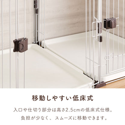 ボンビアルコン 犬用 ケージ トイレトレー付 屋根付き トイレと居住スペースの分離式 背面パネル 汚れにくい スライドドア しつけるプラスワンサークル ゲージ ハウス サークル 大きい 大型 犬 ペット【送料無料】