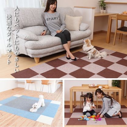 ペット用 吸着 マット 30×30cm 厚さ4mm 9枚入 日本製 タイルマット ペットマット 滑りにくい 滑り止め ズレない 洗える 洗濯可 カットできる 切れる 床暖 対応 吸着ぴたマットループ 国産 犬用 猫用