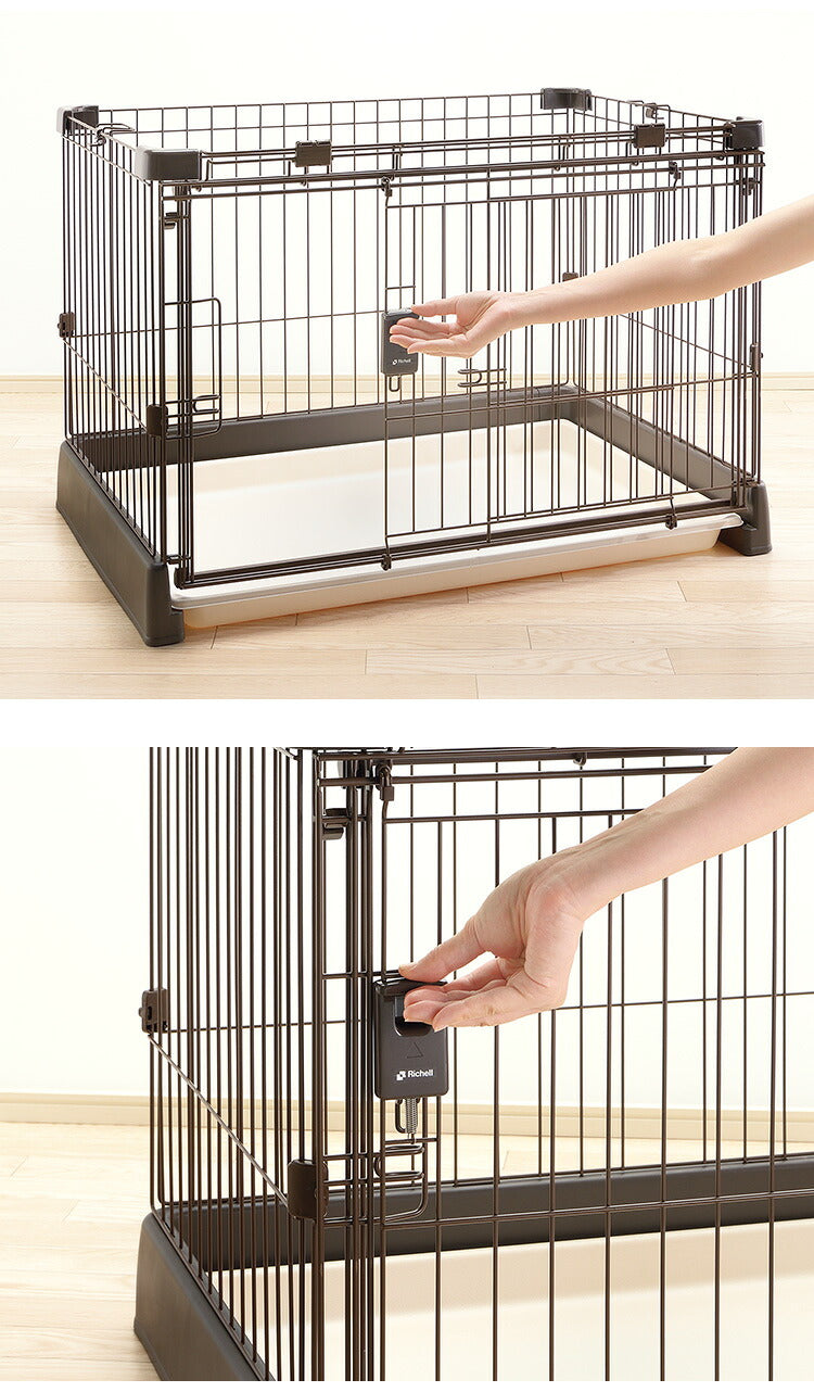 リッチェル サークル ケージ 90x60cm 高さ60cm 犬小屋 ペットサークル ペットケージ ゲージ 犬サークル 犬ケージ もっとお掃除簡単サークル 90-60 屋根面別売り 本体のみ Richell