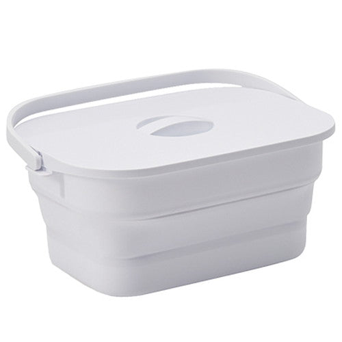 折りたためる つけ置き洗いバケツ グレー ランドリー バスケット バケツ コンパクト 小ぶり 容量7L 日本製(代引不可)