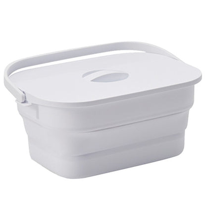 折りたためる つけ置き洗いバケツ グレー ランドリー バスケット バケツ コンパクト 小ぶり 容量7L 日本製(代引不可)