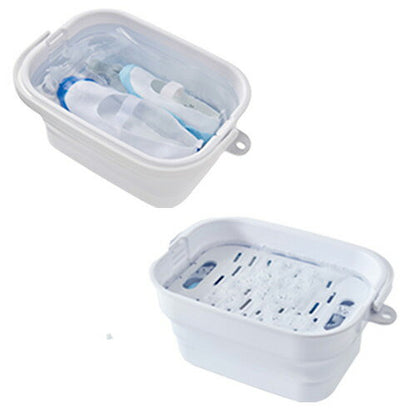 折りたためる つけ置き洗いバケツ グレー ランドリー バスケット バケツ コンパクト 小ぶり 容量7L 日本製(代引不可)