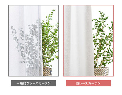 レースカーテン 2枚組 パステルカラー カラーレース UVカット 夜も見えにくい 保温 ミラーレースカーテン ウォッシャブル 洗える 省エネ(代引不可)