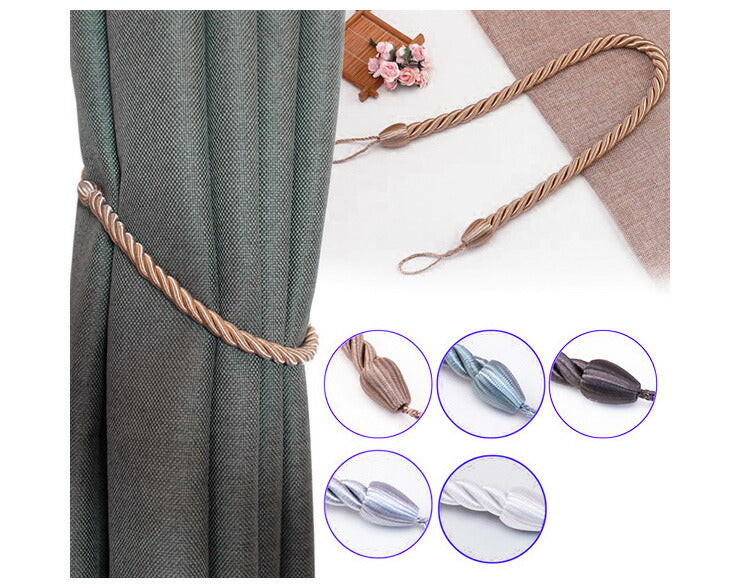 おしゃれな装飾カーテンタッセル ロープタッセル 2本セット 約70cm ロープタイプ カーテン止め カーテン留め カーテンホルダー(代引不可)