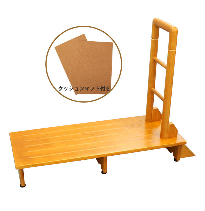 手すり付き木製玄関踏み台 幅100cm 踏み台 玄関踏み台 手すり付き 片手用 クッションマット付き 玄関 玄関収納 手すり 段差 玄関ステップ ステップ(代引不可)