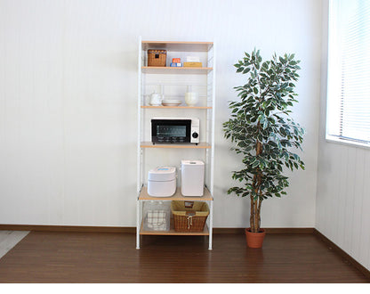 スライド式キッチンラック ハイタイプ 収納 収納家具 キッチン収納 レンジボード レンジ台 レンジラック 食器棚 キッチンボード キャビネット 収納棚 オープンラック キッチンラック オープンラック(代引不可)