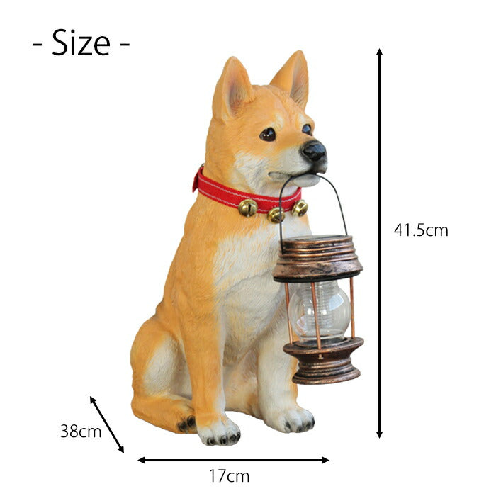 ソーラーライト付柴犬ポチ アニマル 照明 ライト ランプ 照明器具 デスクライト テーブルランプ スタンドライト 電気スタンド 卓上ライト 玄関 屋外 アウトドア 自動点灯 エントランス 庭 かわいい(代引不可)