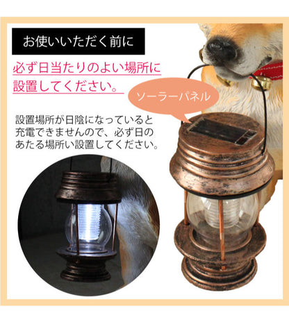 ソーラーライト付柴犬ポチ アニマル 照明 ライト ランプ 照明器具 デスクライト テーブルランプ スタンドライト 電気スタンド 卓上ライト 玄関 屋外 アウトドア 自動点灯 エントランス 庭 かわいい(代引不可)