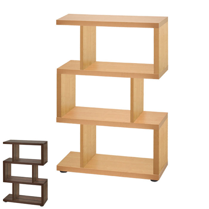 デザインラック4段 S字ラック 木製 S字 見せる収納 ディスプレイ オープンラック シェルフ 書棚 ラック 収納棚 白 棚 本棚 デザインラック おしゃれ棚 インテリアラック おしゃれ ジグザグラック(代引不可)