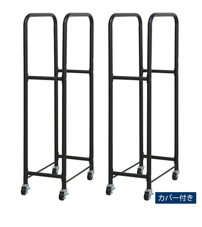 スリムタイヤラック2台組 カバー付 収納 収納家具 ラック 収納棚 棚 タイヤラック スリム スリムラック カバー キャスター付き タイヤ収納ラック タイヤ4本 薄型設計 ゴム入カバー(代引不可)