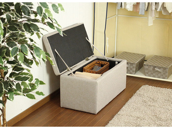 収納スツール ワイド スツール 収納 ファブリック シンプル ナチュラル オットマン 収納スツール ベンチ チェア イス いす 椅子 おもちゃ箱 ふた付き ローソファ ボックススツール 収納付き(代引不可)