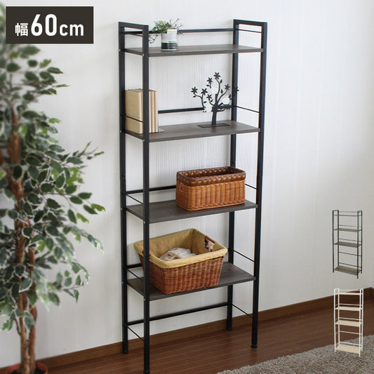 スチールウッドラック 収納 収納家具 リビング収納 本棚 ラック シェルフ ディスプレイラック 収納棚 キッチン収納 オープンラック ウッドラック 木目調 ナチュラル インテリア(代引不可)