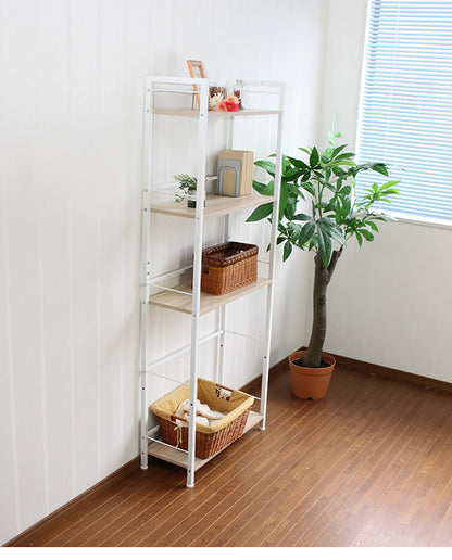 スチールウッドラック 収納 収納家具 リビング収納 本棚 ラック シェルフ ディスプレイラック 収納棚 キッチン収納 オープンラック ウッドラック 木目調 ナチュラル インテリア(代引不可)