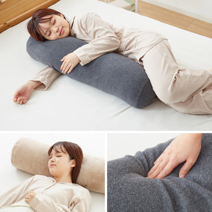 抱き枕 円柱クッション 80cm ロング抱き枕 帝人クリスター 円筒型 筒型 だきまくら 大きい ふわふわ 柔らかい 横向き寝 快眠 男女兼用 快眠サポート 妊婦 マタニティ 長い枕 まくら 枕 カバー洗える