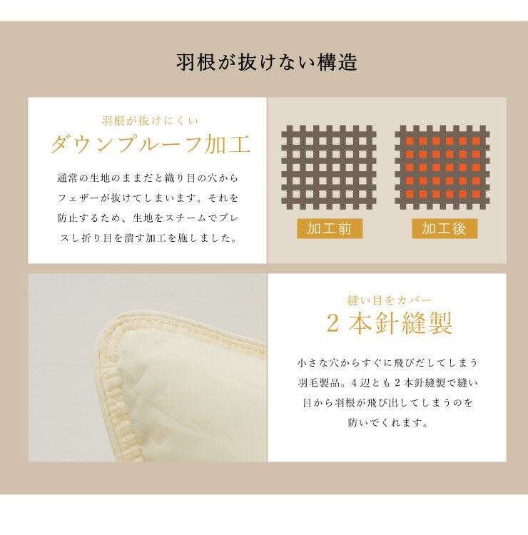フェザー クッション 45×45cm ホテルクッション ヌードクッション クッション ホテル仕様 クッション中身 背当て 座布団 羽毛 羽根 羽 綿100% 天然素材 中材 中身 中芯 無地 おしゃれ