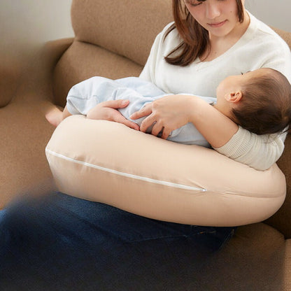 【洗い替え用カバー+1枚付き】 日本製 妊婦さんのための洗える授乳クッション 抱き枕 マルチクッション カバー付き 綿100％ サポート 三日月型 ベビー 赤ちゃん 妊婦 マタニティ だきまくら かわいい 可愛い おしゃれ